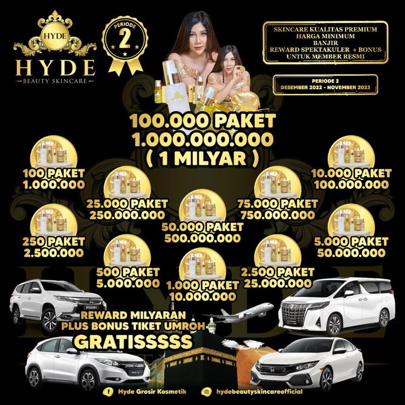 HYDE BEAUTY SKINCARE ORYGINAL 100% BPOM