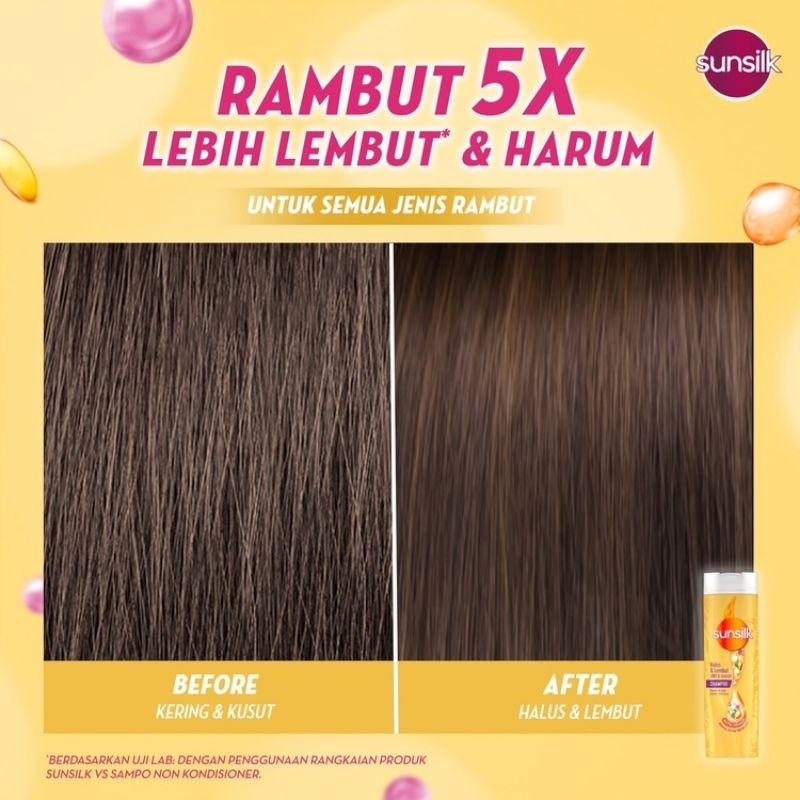 SUNSLIK Shampoo Rambut Lembut Soft &amp; Smooth 160 ml Activ-infusion Rambut 5X Lebih Lembut dan Harum