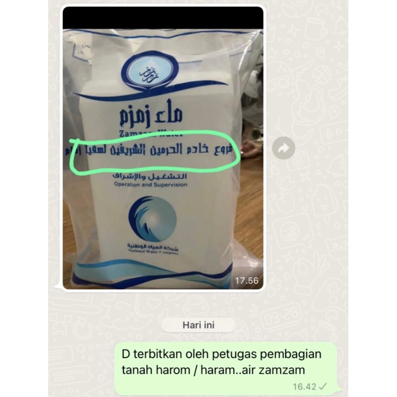 Air Zam Zam 5 Liter Original Dan Asli Tanpa Campuran. Ajaj Clo