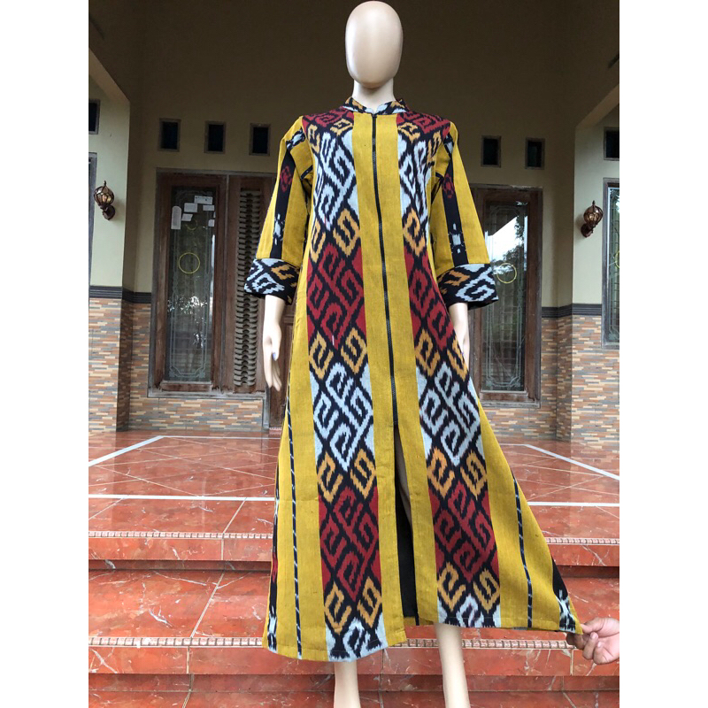 gamis tenun - gamis terbaru - gamis cantik - dress tenun - dress pesta - dress kondangan - dress hij