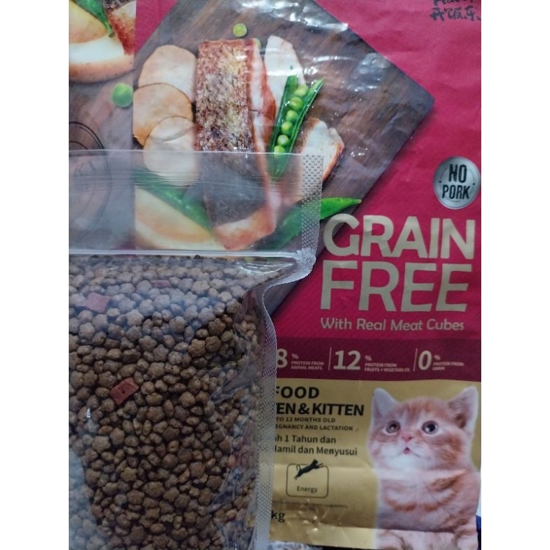 KF grain free kitten kemasan ulang 500g