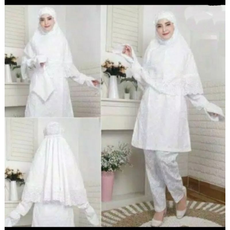 setelan baju Ihrom dan Haji komplit wanita