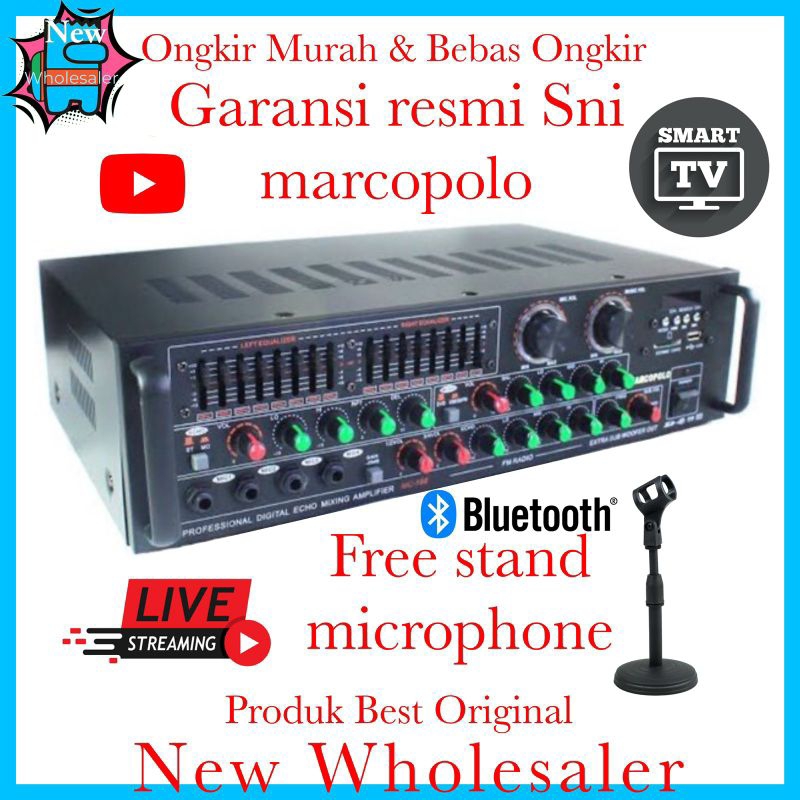 power Amplifier karaoke marcopolo mc158 New Bluetooth original resmi
