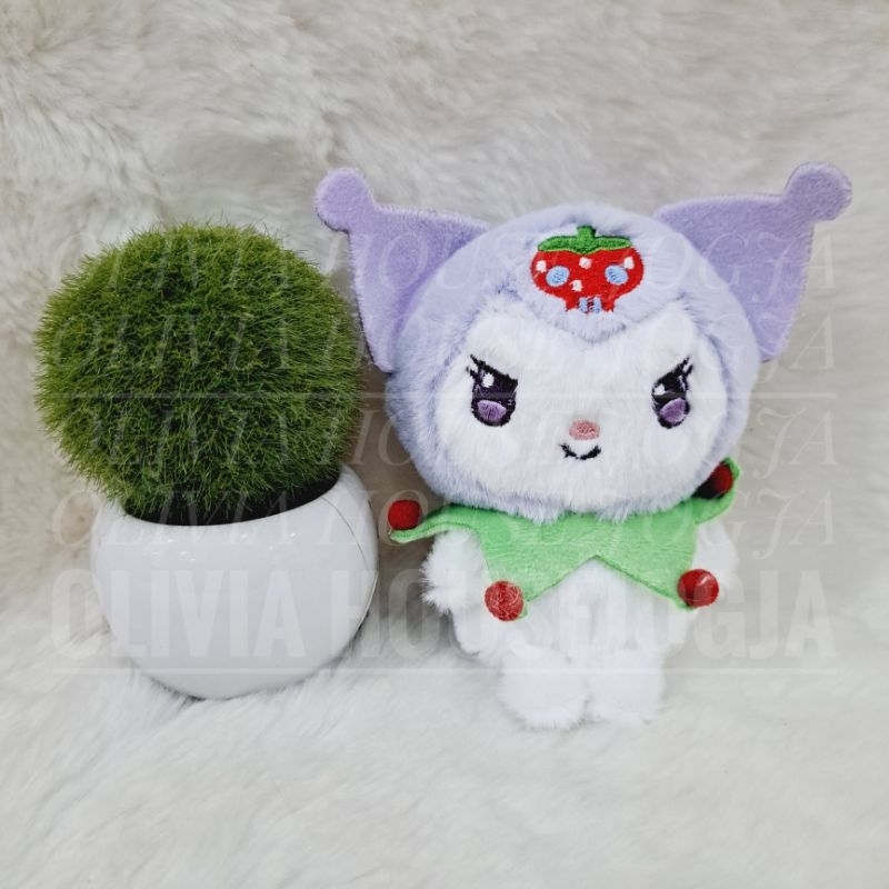 Gantungan Kunci Boneka Kuromi Strawbery Gantungan Boneka  Kuromi