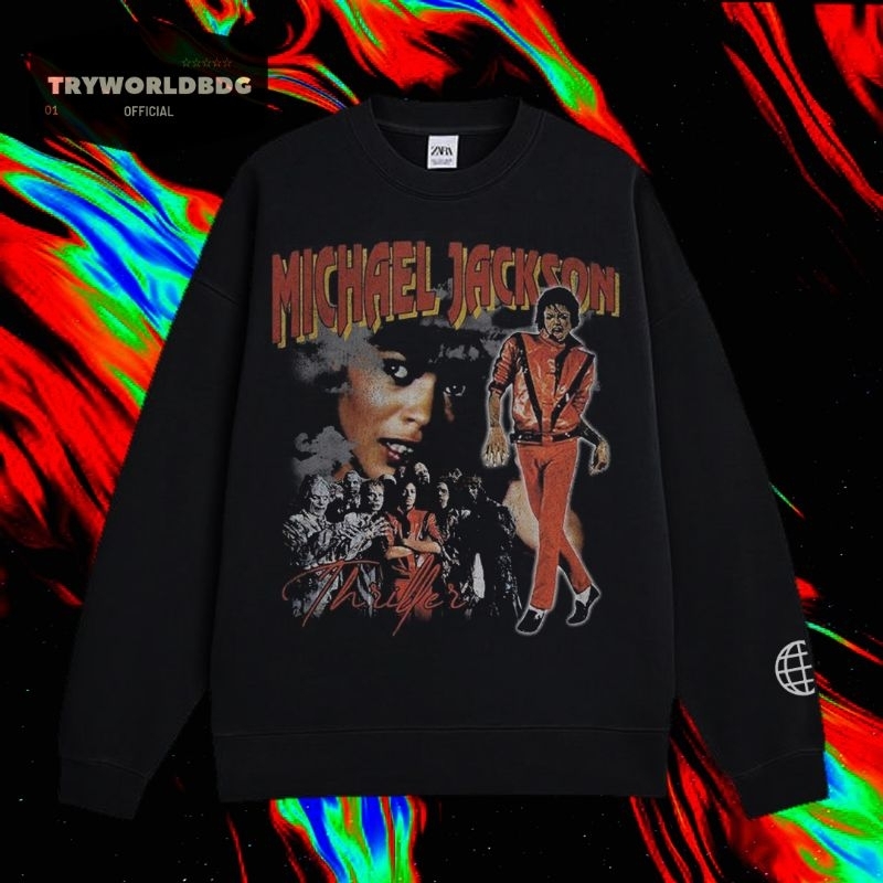 TRYWORLDBDG OFFICIAL "MICHAEL JACKSON" CREWNECK | SWEATER | HOODIE | CREWNECK MICHAEL JACKSON VINTAG