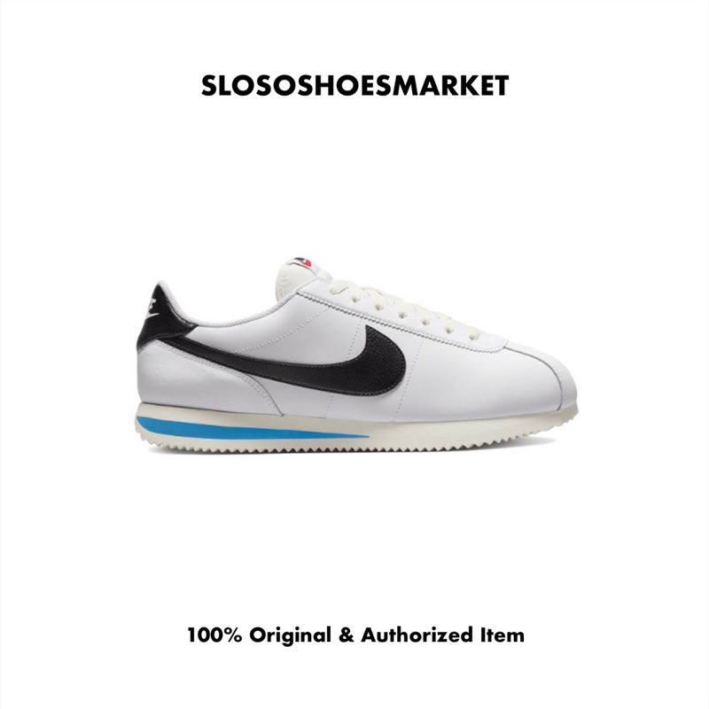 Nike Cortez White Black Light Photo Blue - 100% Original / RESMI