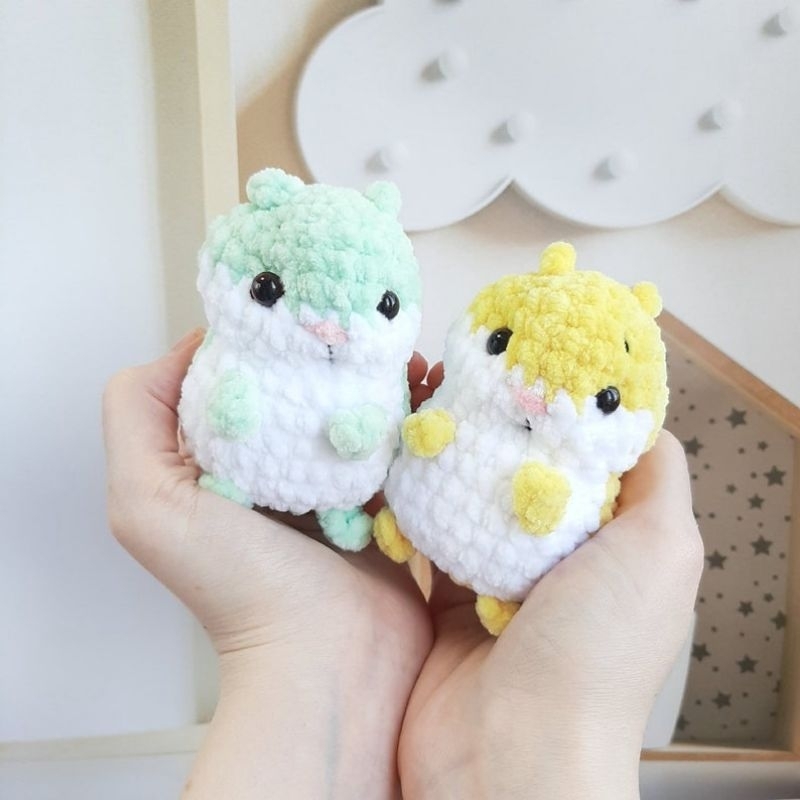 Boneka Rajut Plushie Hamster Lucu Amigurumi Crochet Doll