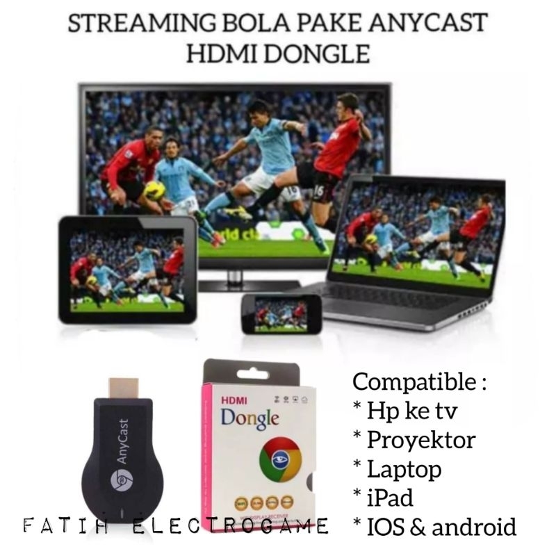 PAKET LENGKAP ANYCAST DONGLE SCREEN MIRRORING HP KE TV TABUNG / SATU PAKET ALAT UNTUK MENYAMBUNGKAN PENGHUBUNG PENYAMBUNG HP KE TV TABUNG