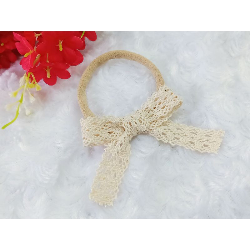 Baby Headband Renda Cream Mini