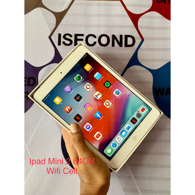 Ipad Mini 2 64GB WIfi Cellular 4G Second Fullset Mulus Apple Mini 2