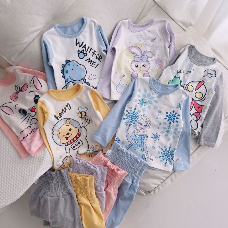 Bibie Setelan Anak Fleece Lengan Panjang + Celana Panjang Premium Bisa COD