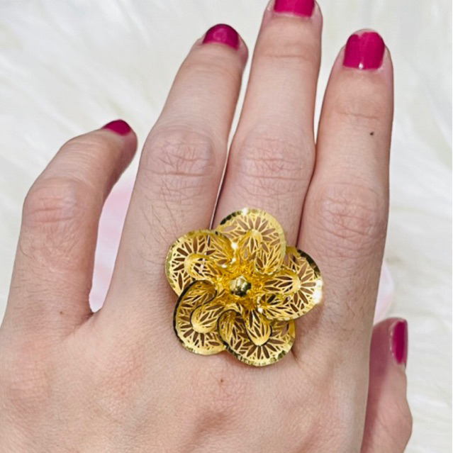 cincin bunga kendari uk 15 stengah adjust emas asli kadar 700