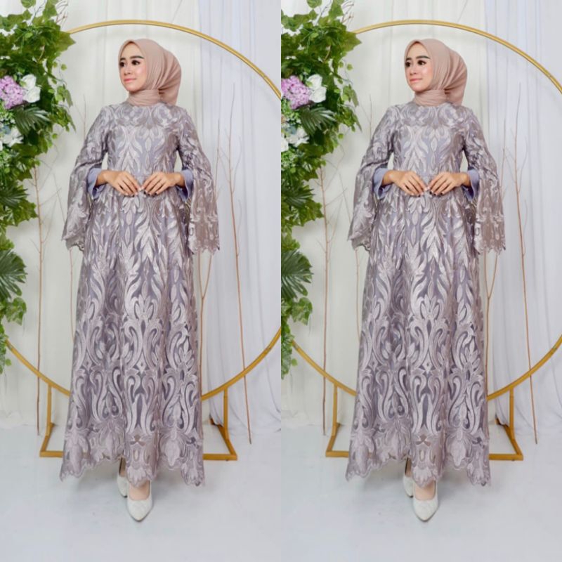 GAMIS BRENDA//BAHAN TILLE BORDIR MUTIARA SUPER PREMIUM//SERAGAMAN KELUARAGA//BAJU LEBARAN//SERAGAMAN PESTA PERNIKAHAN//BAJU WISUDA//Original By Pelangi Jaya