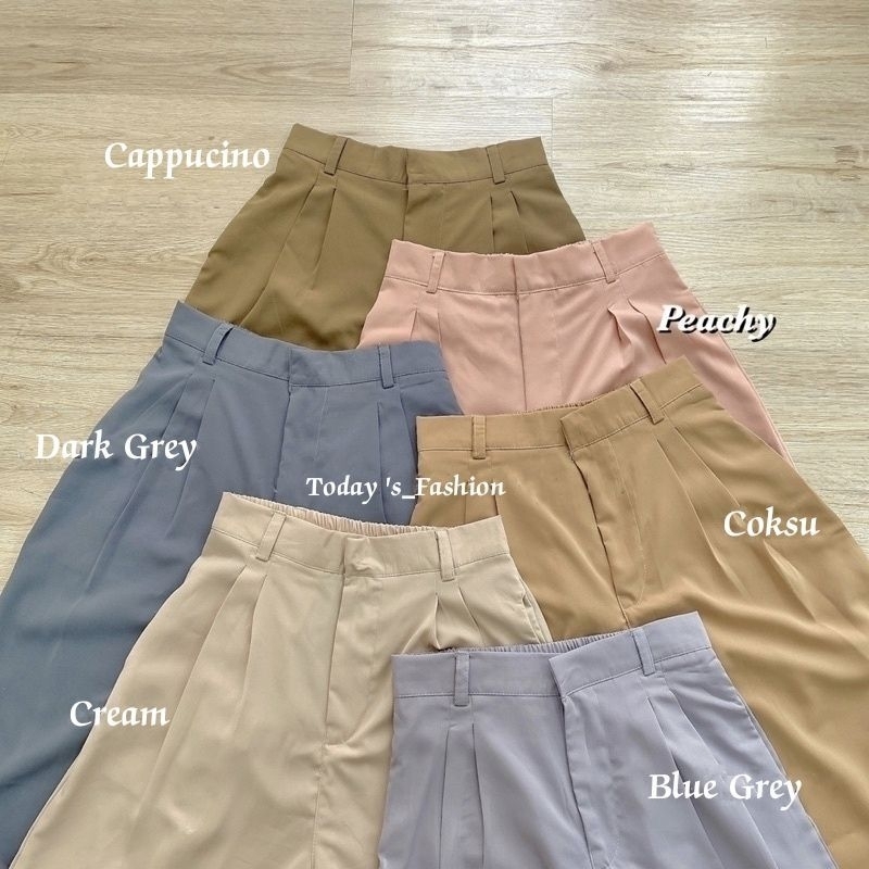 Rozel Pants - Celana Kulot Wanita Loose Pants Trousers - Celana Anti Kusut - Celana Kantor Formal / Casual