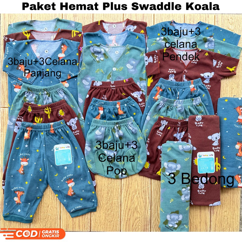 21pcs Paket Hemat Set Bedong Perlengkapan Baju dan celana Bayi kado Baru Lahir, 3-6 dan 6-12 bulan promo 8.8