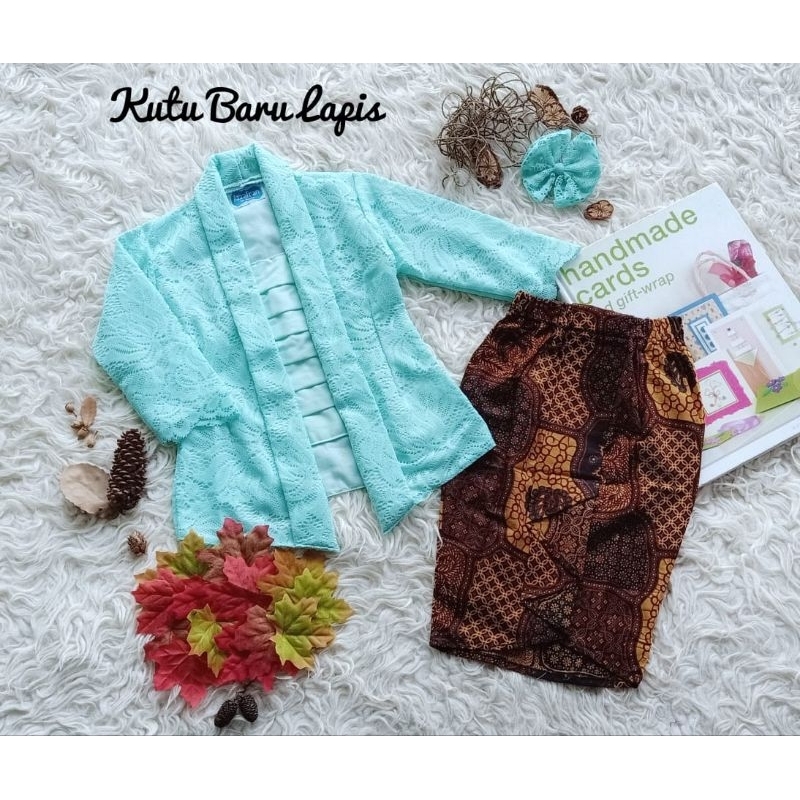 kebaya kutu baru lapis/kebaya melayu modern/kebaya brokat anak/kebaya anak/kebaya bayi/kebaya newborn