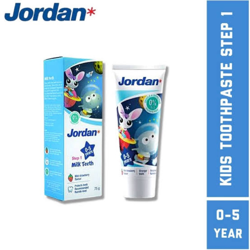 Jordan Oral Care Kids Toothpaste Step 1 - Pasta Gigi Bayi Anak Flouride