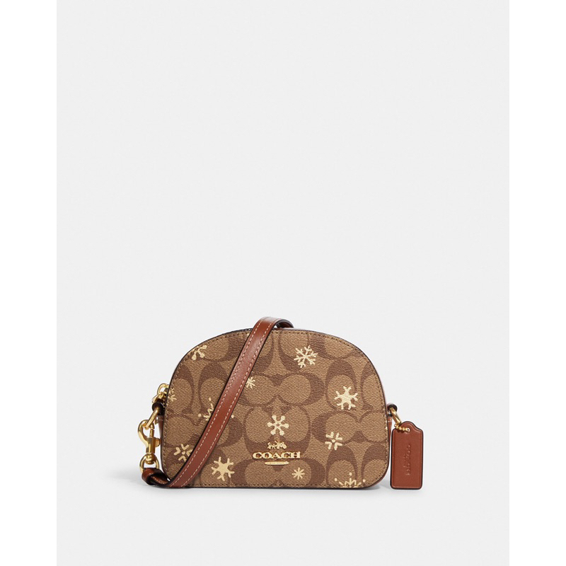 Coach Mini Serena Crossbody In Signature With Snowflake Print (CE699)