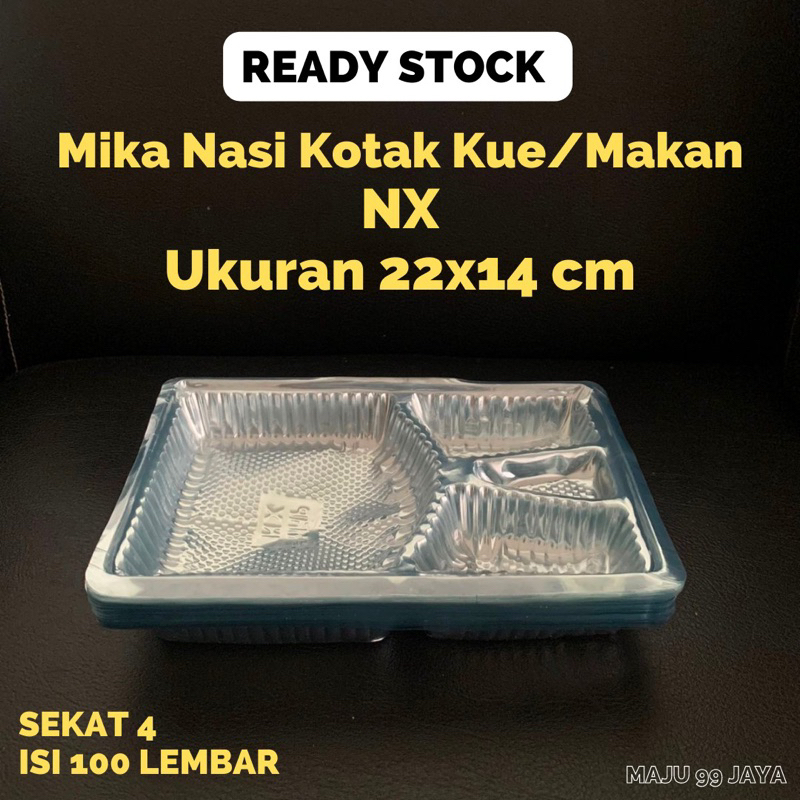 Mika NX Sekat 4 (Ukuran 22x14 cm) untuk Dus Kotak Kue / Kotak Makan NX (Ukuran 22x14cm)