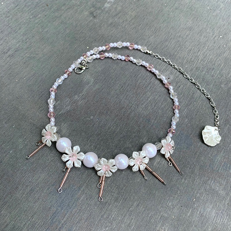 babypink kristal ceko necklace beads