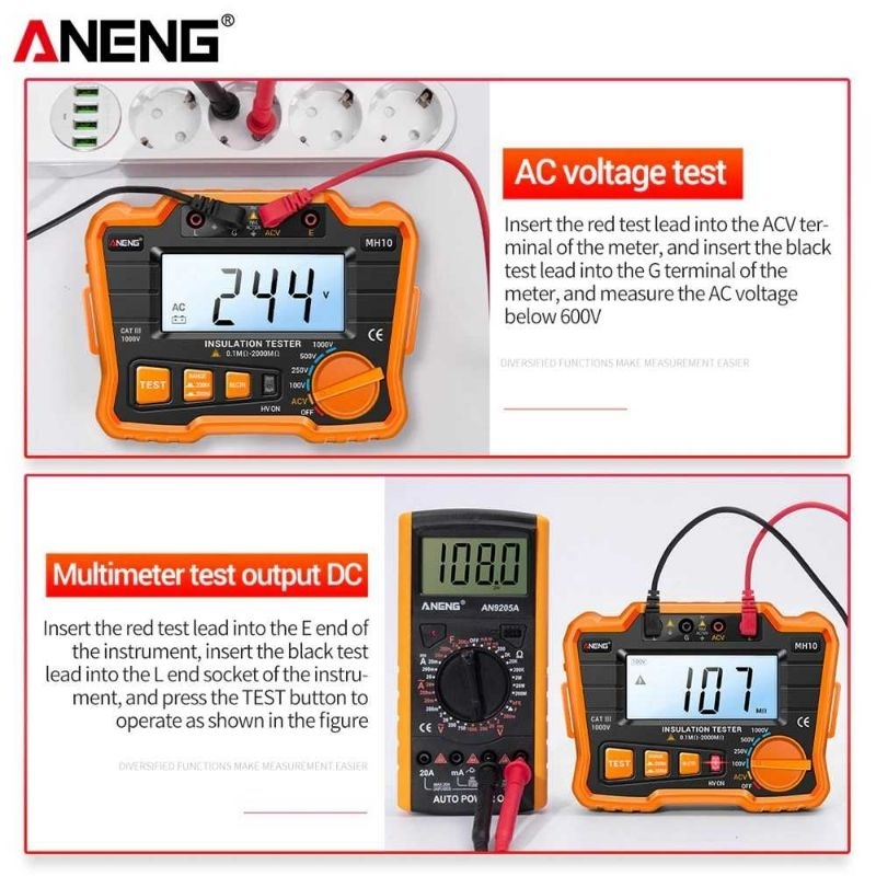 ANENG Digital Megohmmeter Multifungsi Voltage Tester - MH10