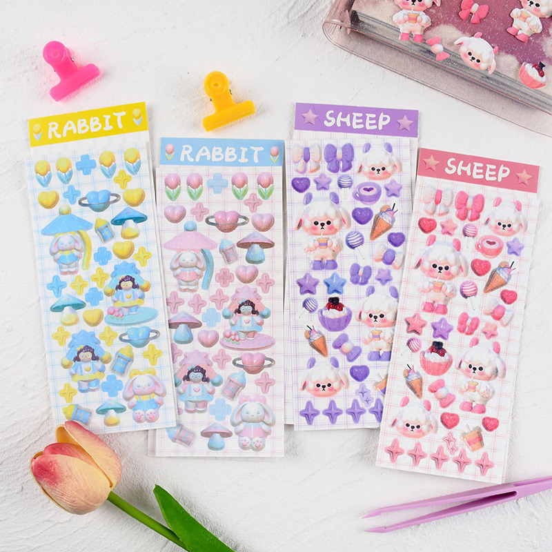 1 sheet stiker sheep rabit floro [077]