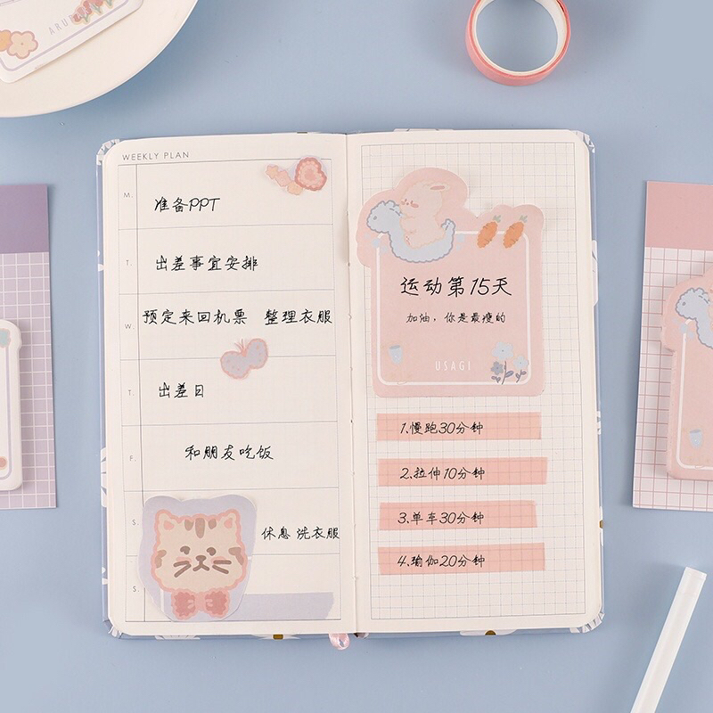 READY STOCK BISA COD - MEMO PAD STICKY NOTE KERTAS TEMPEL CATATAN PESAN INDEK PEMBATAS BUKU PENANDA NOVEL KARAKTER KARTUN HEWAN LUCU DESAIN ANAK PEREMPUAN KAWAII GAYA REMAJA CEWEK KPOP KOREA FANCY ELEGAN MURAH PREMIUM IMPOR AESTHETIC JURNAL DEKORASI DIY