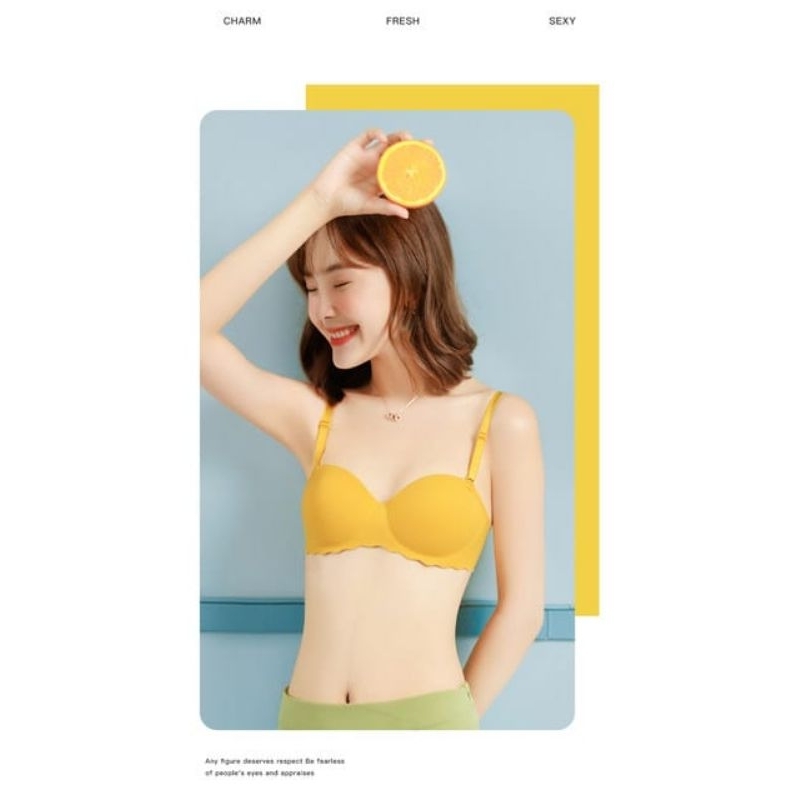 Bh cup 1/2 tanpa kawat bra seamless push up bra premium