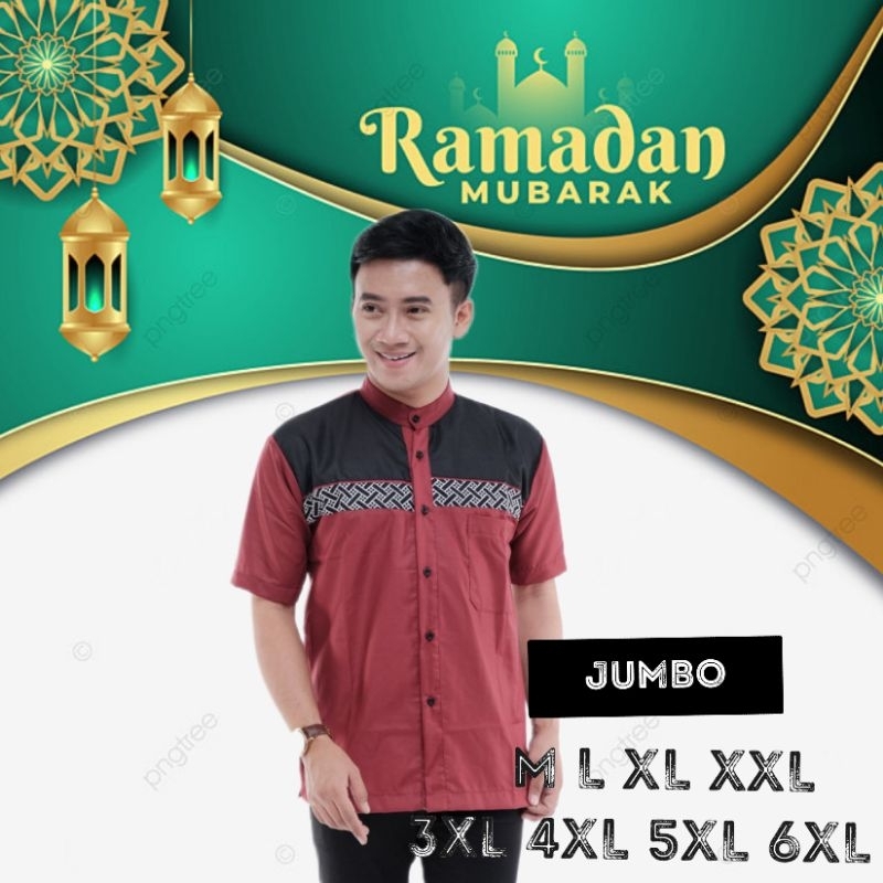 Baju Koko Kurta Dewasa Lengan Pendek Material Catton  Adem Serap Keringat