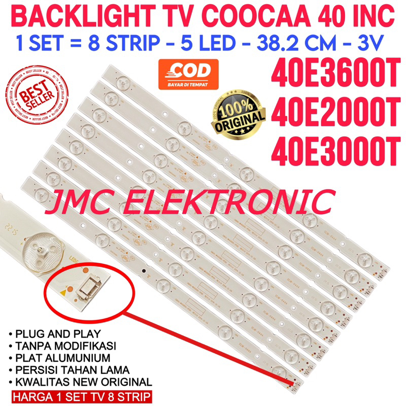 BACKLIGHT TV COOCAA 40E2000T 40E3000T 40E3600T KOKA 40E2000 40E3000 LAMPU BL COCA 40IN 40 INC 5K 3V