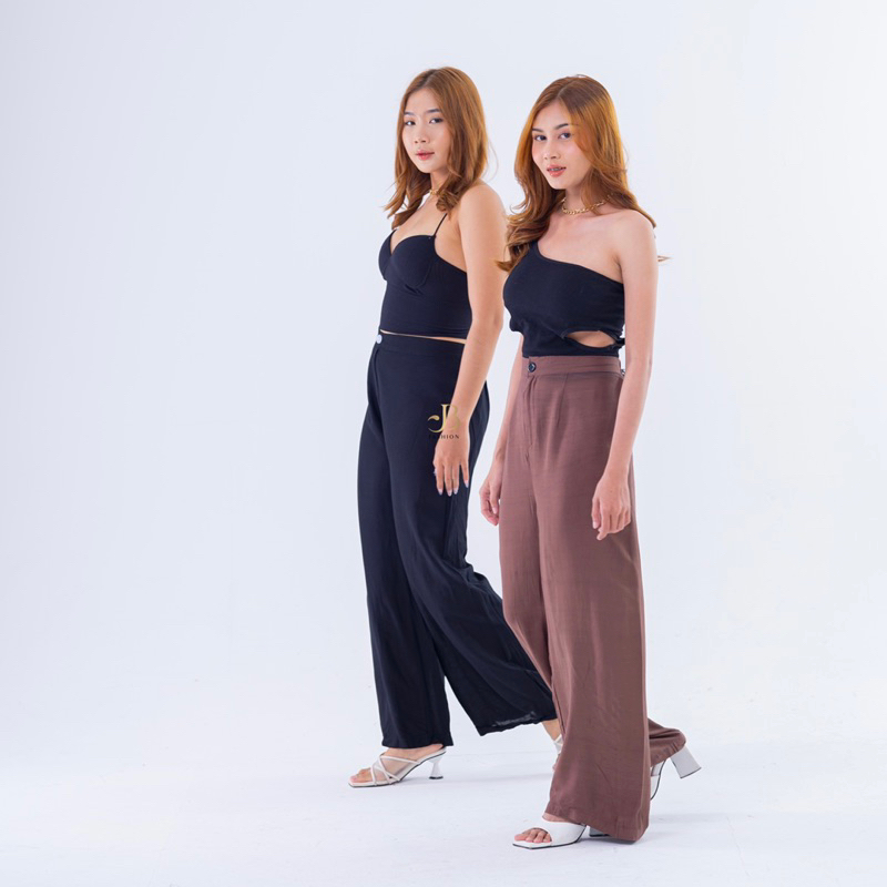 Celana Kulot Haighwaist Hw Kancing Rayon Premium