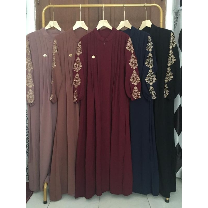 (FLASH SALE) Dress Bordir / Gamis Bordir / Dress Crinkle / Gamis Crinkle / Gamis Lebaran Bordir
