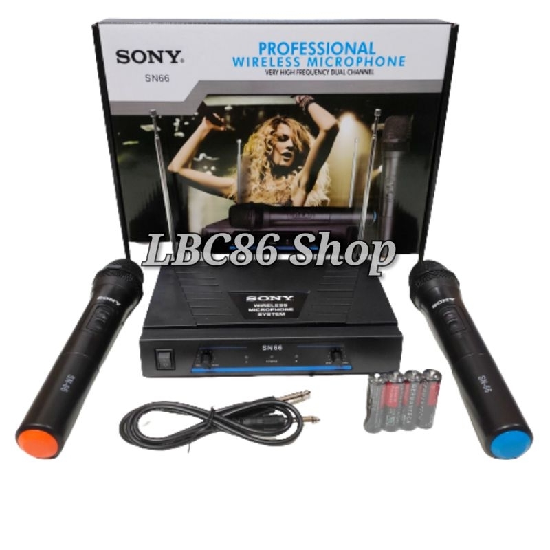 MICROPHONE WIRELESS SONY SN-66 DOUBLE MIC TANPA KABEL