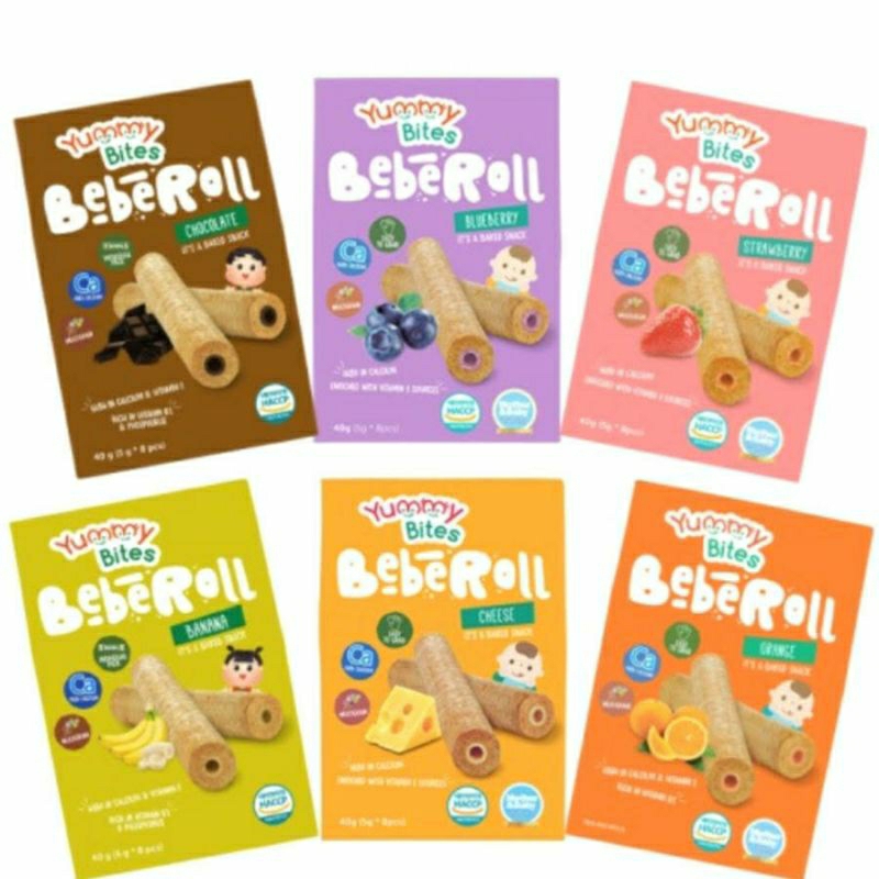 Yummy Bites Beberoll Camilan Anak +8M Bulan Rasa Coklat, Pisang, Bluberry, Jeruk, Strawberry, Keju B