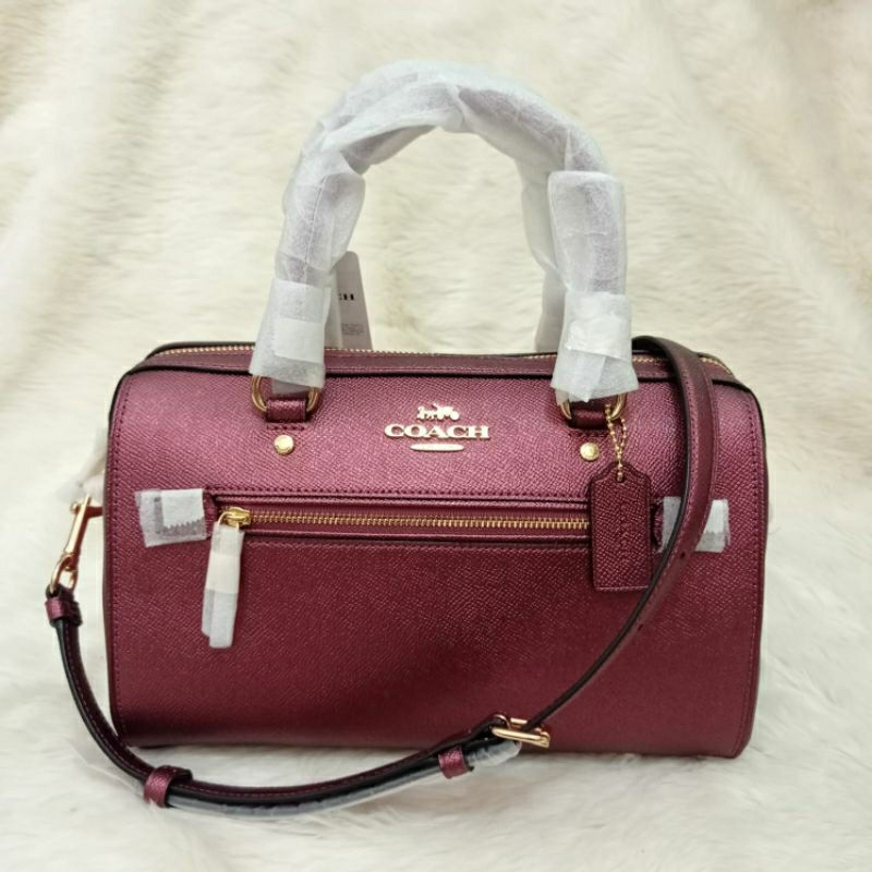 Tas Coach F79954 Rowan satchel metallic wine