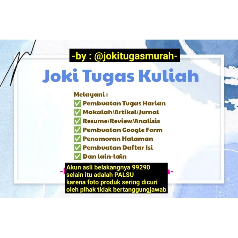 Pembuatan Tugas Kuliah | Mengerjakan Tugas | Pengerjaan Makalah | Cerpen | Essay | Tulis Tangan