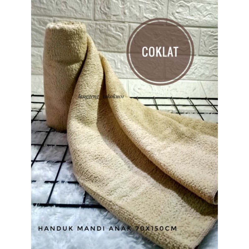 handuk mandi anak 70x150cm/handuk mandi polos embos