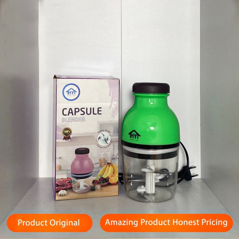 ELSOO Hangyan Blender Kapsul Serbaguna Chopper Daging Plastik Penggiling Daging Listrik 250Watt