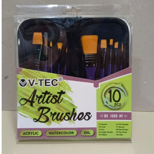 

V-tec Artist Brush Set 10 Organizer Bag Kuas Lukis Bs 1025 Ny