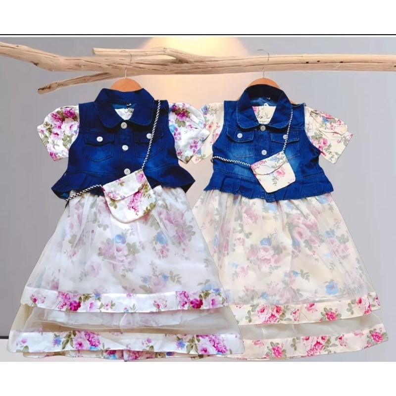 GAMIS ANAK SET ROMPI USIA 1-15TH#DRESS ANAK SET ROMPI+ACCESORIES#GAUN TILLE SET ROMPI+ACCESORIS