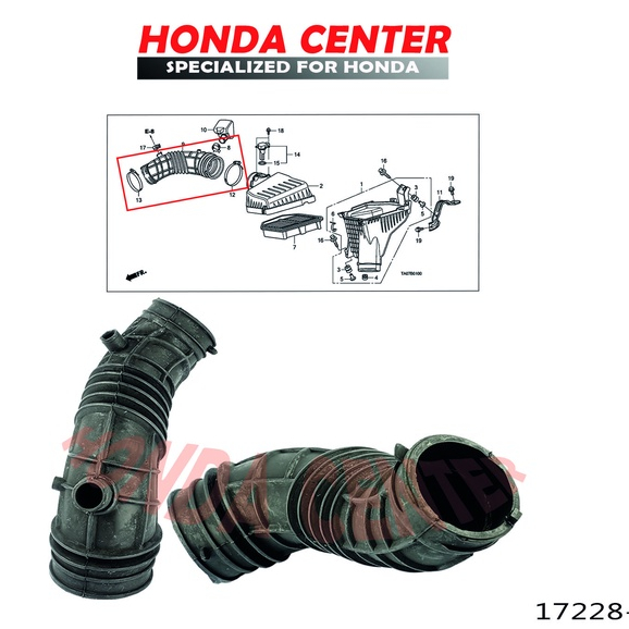 selang slang udara hawa tube air flow  belalai honda accord cp2 2008 2009 2010 2011 2012 2400cc 17228-R40