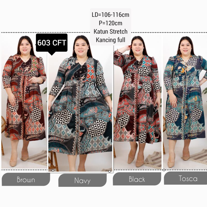 DRESS BATIK NAILA TERUSAN GAMIS BUSUI BUMIL JUMBO BIGSIZE XXL KERJA KANTOR  kancing Gamis Busui MURAH BAJU FASHION CEWEK MODIS 603