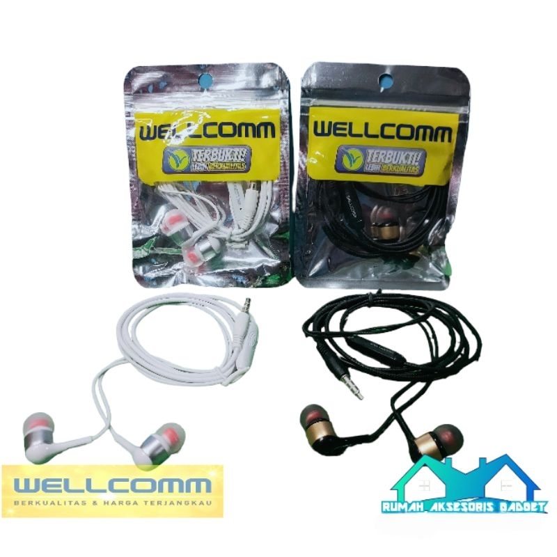 HF WELLCOMM HM-001 Earphone Hansfree headset super Mega bass