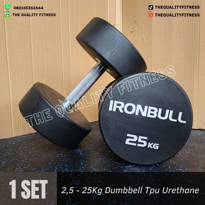 Dumbbell TPE URETHANE IronBull 2,5-25Kg Solid stell handle hard Chrome