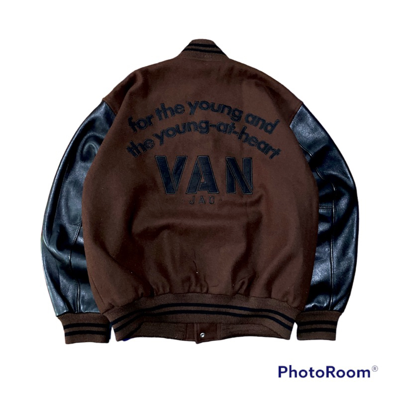 Jacket varsity VAN JAC  Leather Brown second original