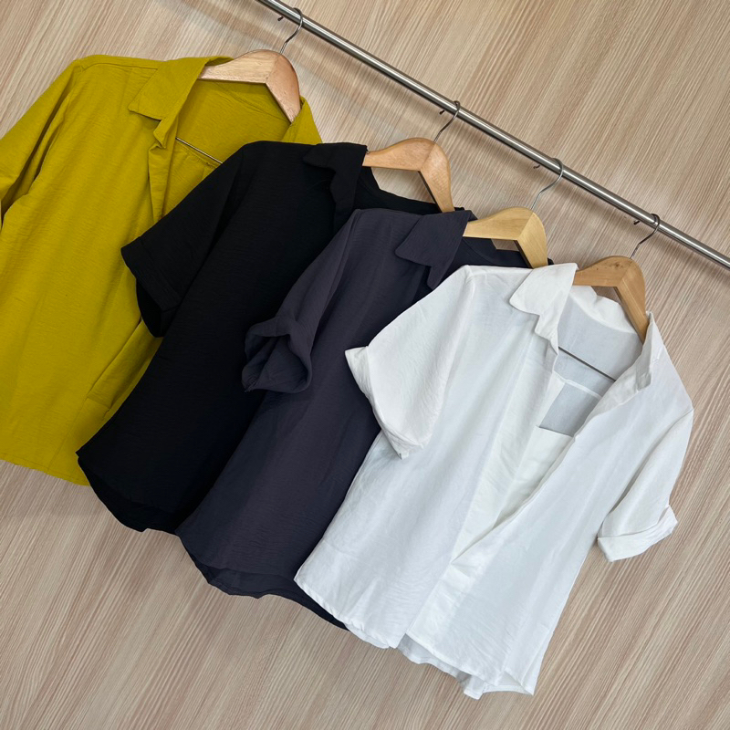 ATASAN BLOUSE / ATASAN KEMEJA SEMI CROP