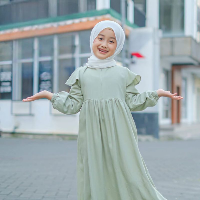 akila gamis anak terbaru terlaris termurah kekinian/gamis anak crinkel airflow/fashion anak terbaru