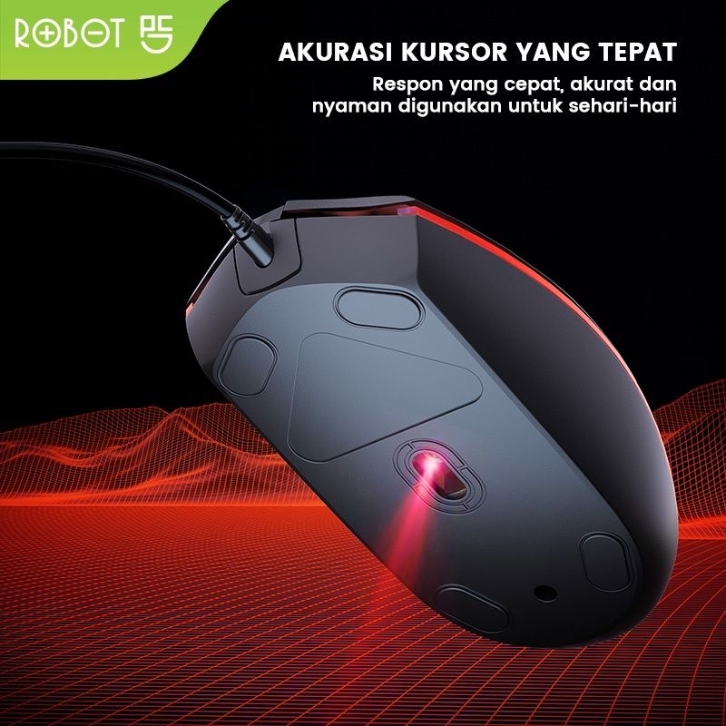 MOUSE ROBOT M130 1600DPI LED RAINBOW LIGHTING GARANSI 1 TAHUN