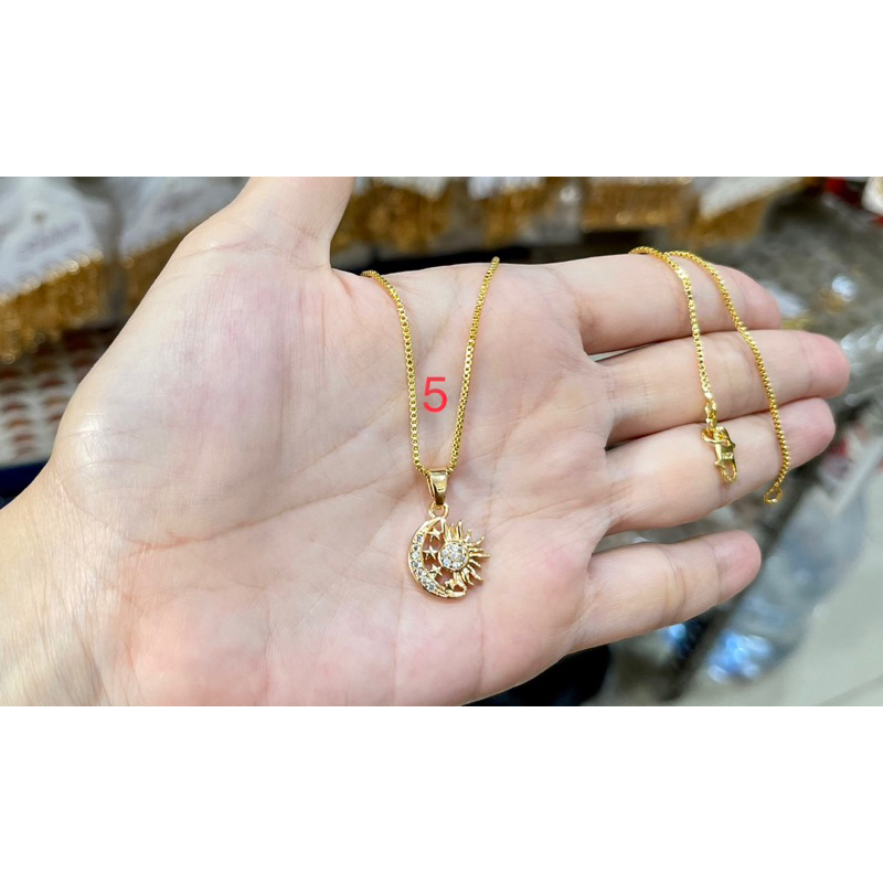 Fifi Fashion Kalung Liontin Cantik Model Perhiasan Lapis Emas K0041