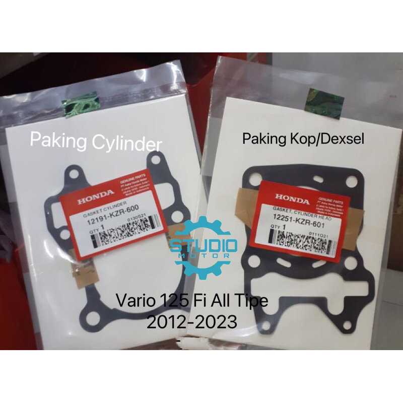 12251K12901 12191KZR600 GASKET CYLINDER HEAD PAKING BLOK SET ATAS BAWAH VARIO 125 FI PERPAK PAKING BLOK SILINDER ATAS DAN BAWAH DEXSEL KOP VARIO 125 ORI HONDA 12251-KZR-601 12191-KZR-600